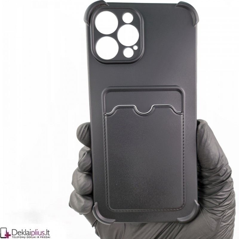 Anti-Shock dėklas su kišenėle - juodas (Apple Iphone 12 Pro Max) Anti-Shock dėklas su kišenėle - juodas (Apple Iphone 12 Pro Max)